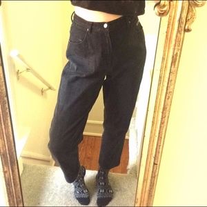 Black 100% cotton mom jeans